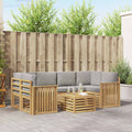 Outdoor-Sofagarnitur 7 pcs Weiß und Hellgrau Polyester