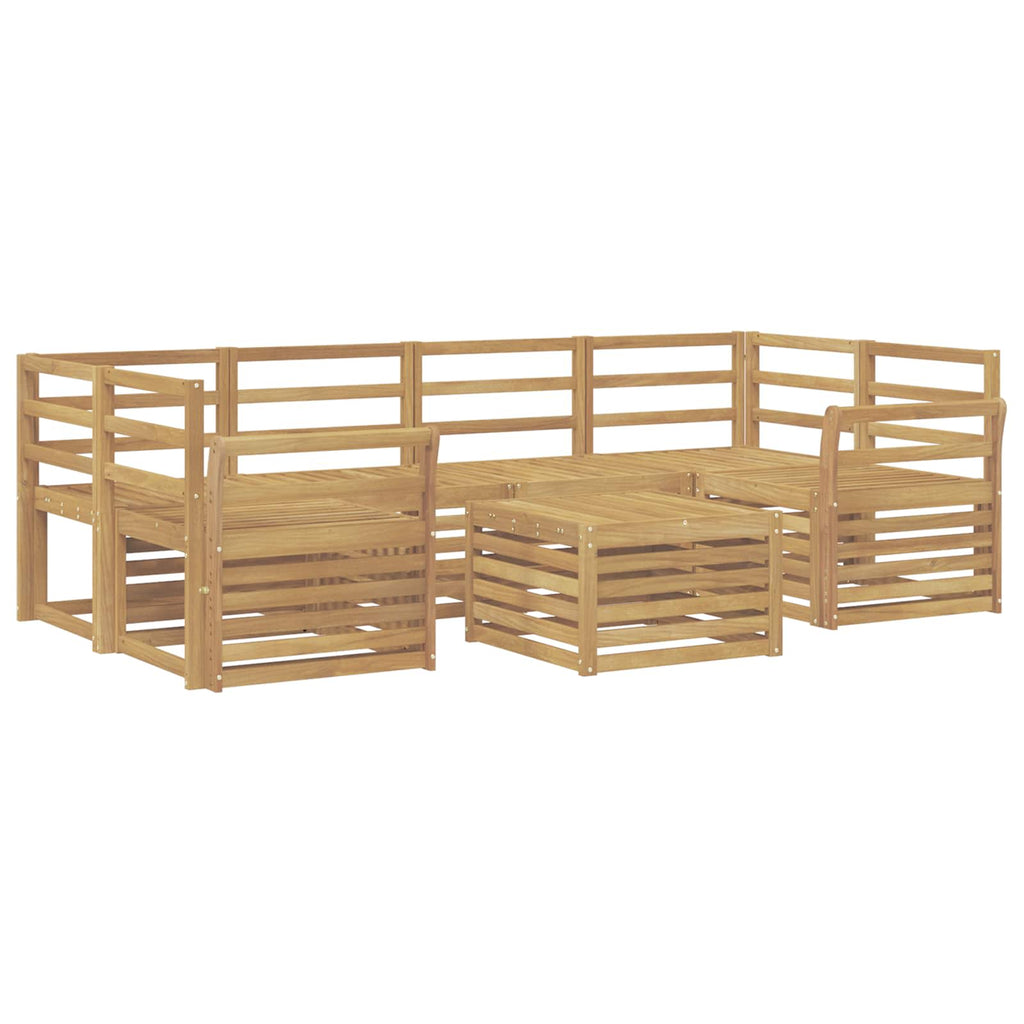 Outdoor-Sofagarnitur 7 pcs Weiß Massivholz Akazie