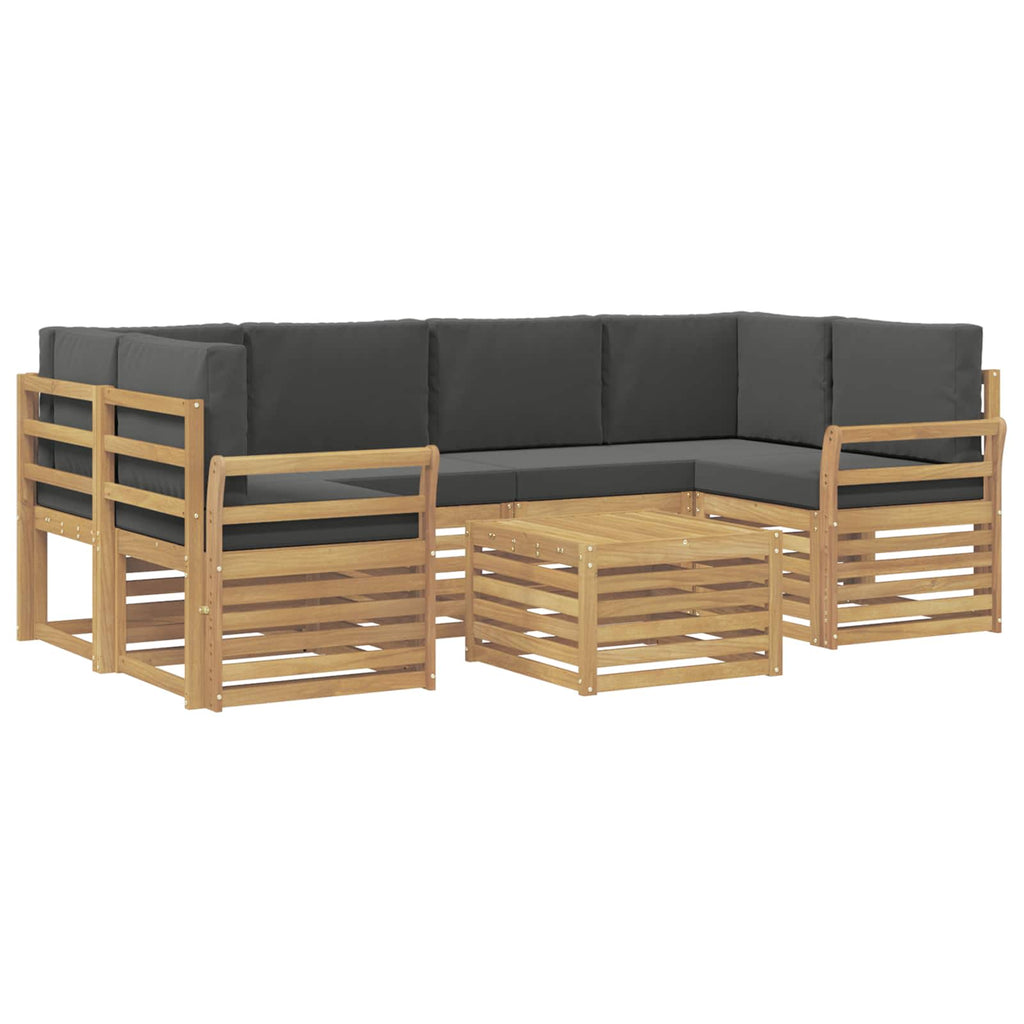 Outdoor-Sofagarnitur 7 pcs Weiß und Anthrazit Polyester