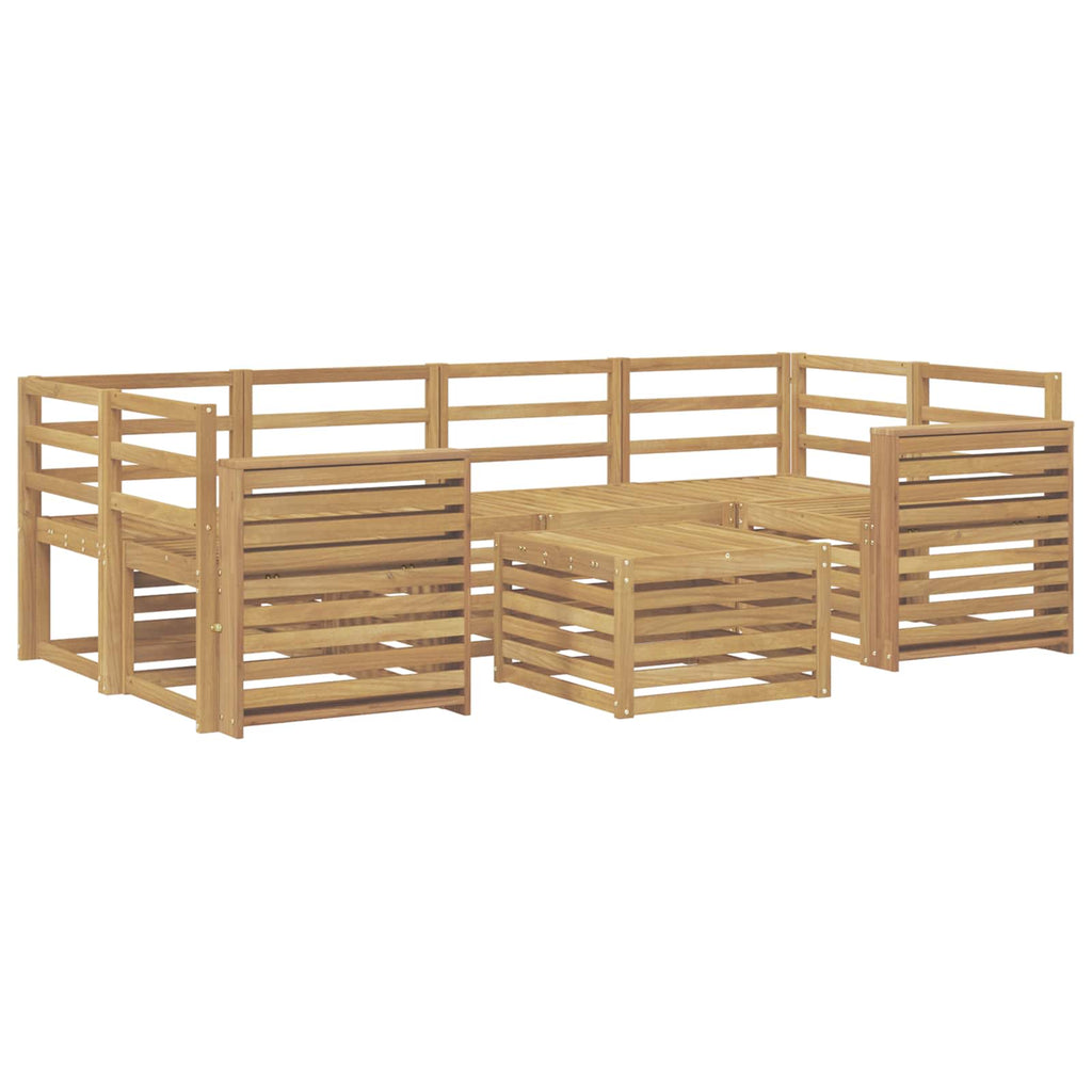 Outdoor-Sofagarnitur 7 pcs Weiß Massivholz Akazie