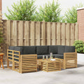 Outdoor-Sofagarnitur 7 pcs Weiß und Anthrazit Polyester