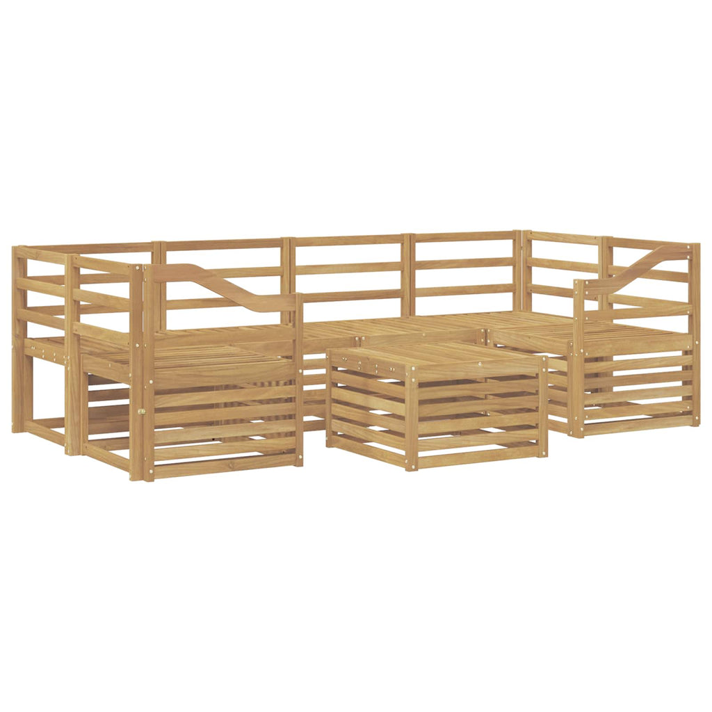 Outdoor-Sofagarnitur 7 pcs Weiß Massivholz Akazie