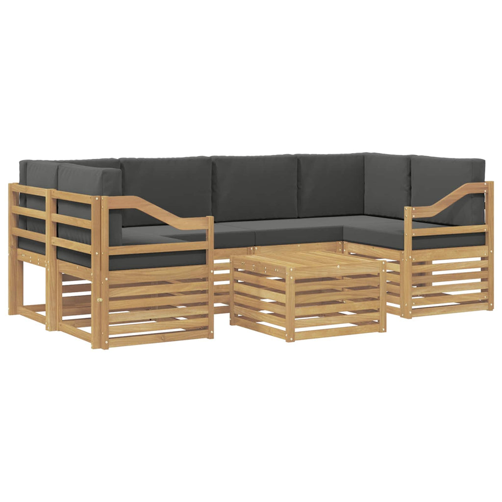 Outdoor-Sofagarnitur 7 pcs Weiß und Anthrazit Polyester
