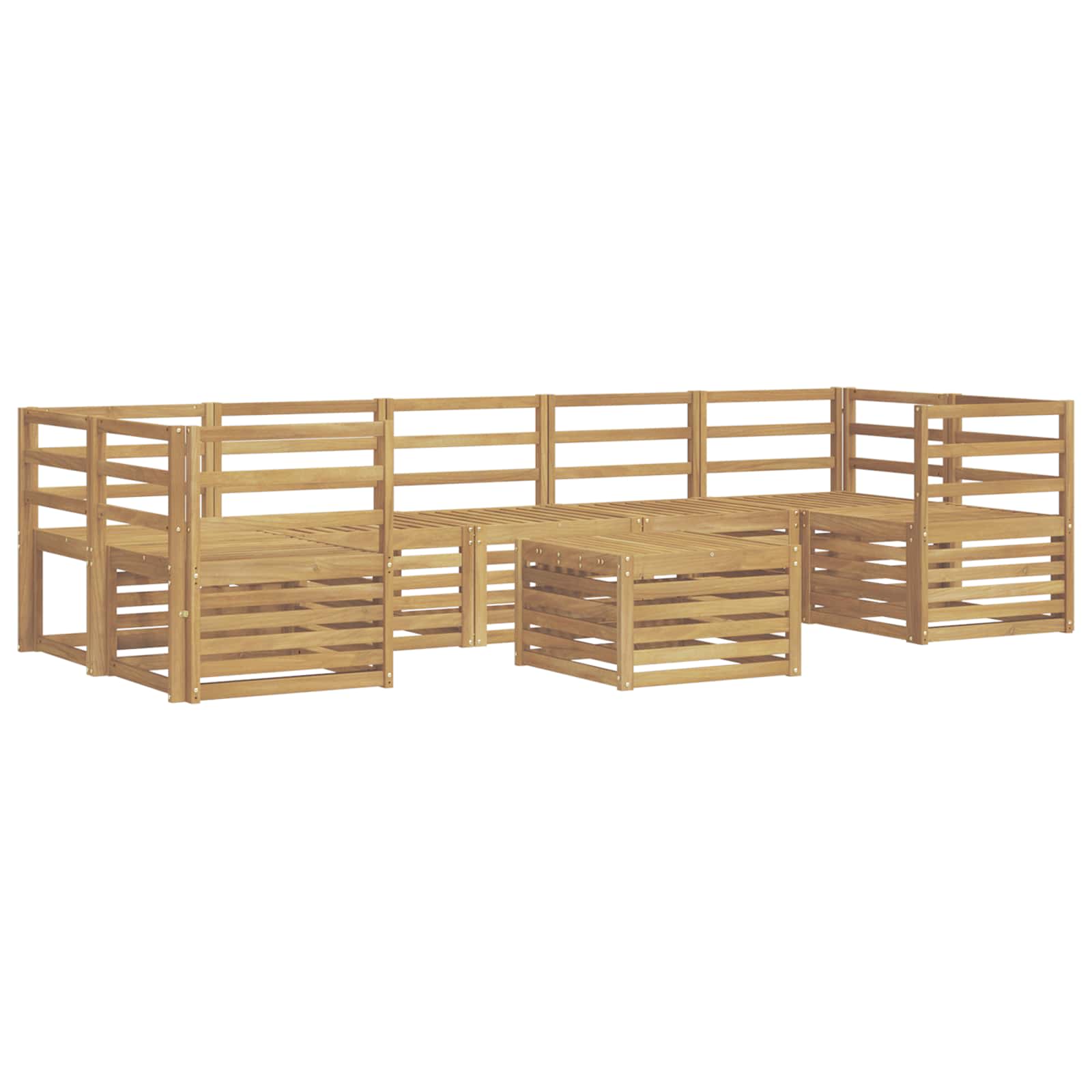 Outdoor-Sofagarnitur 8 pcs Weiß Massivholz Akazie