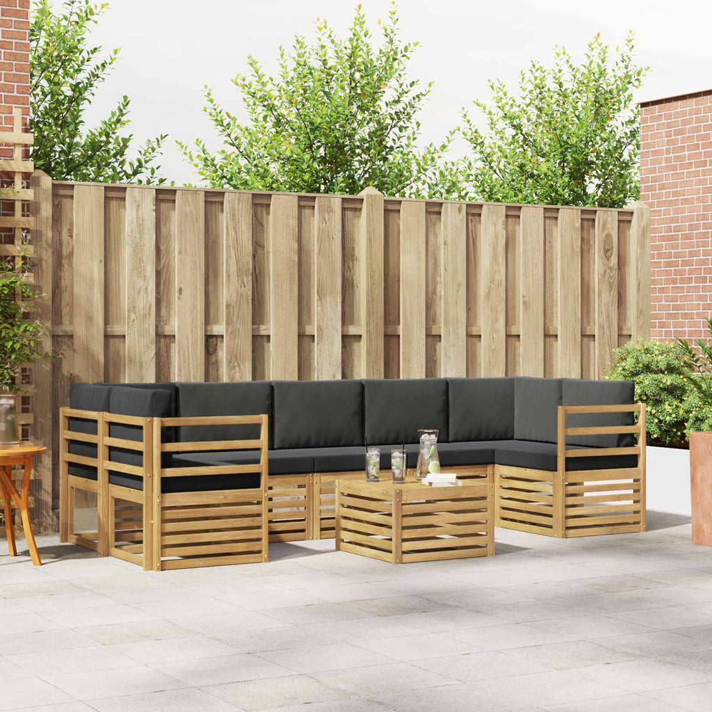 Outdoor-Sofagarnitur 8 pcs Weiß und Anthrazit Polyester