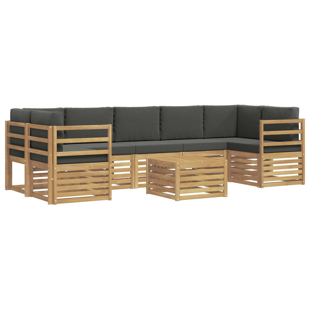 Outdoor-Sofagarnitur 8 pcs Weiß und Anthrazit Polyester