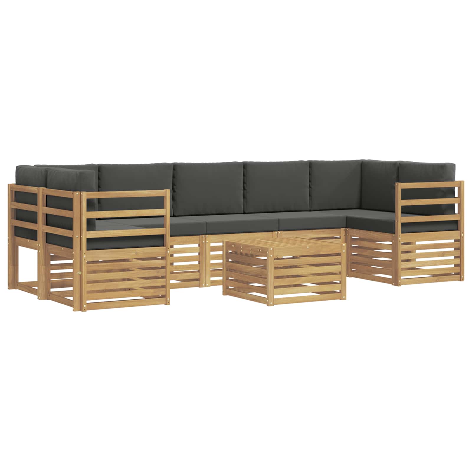 Outdoor-Sofagarnitur 8 pcs Weiß und Anthrazit Polyester