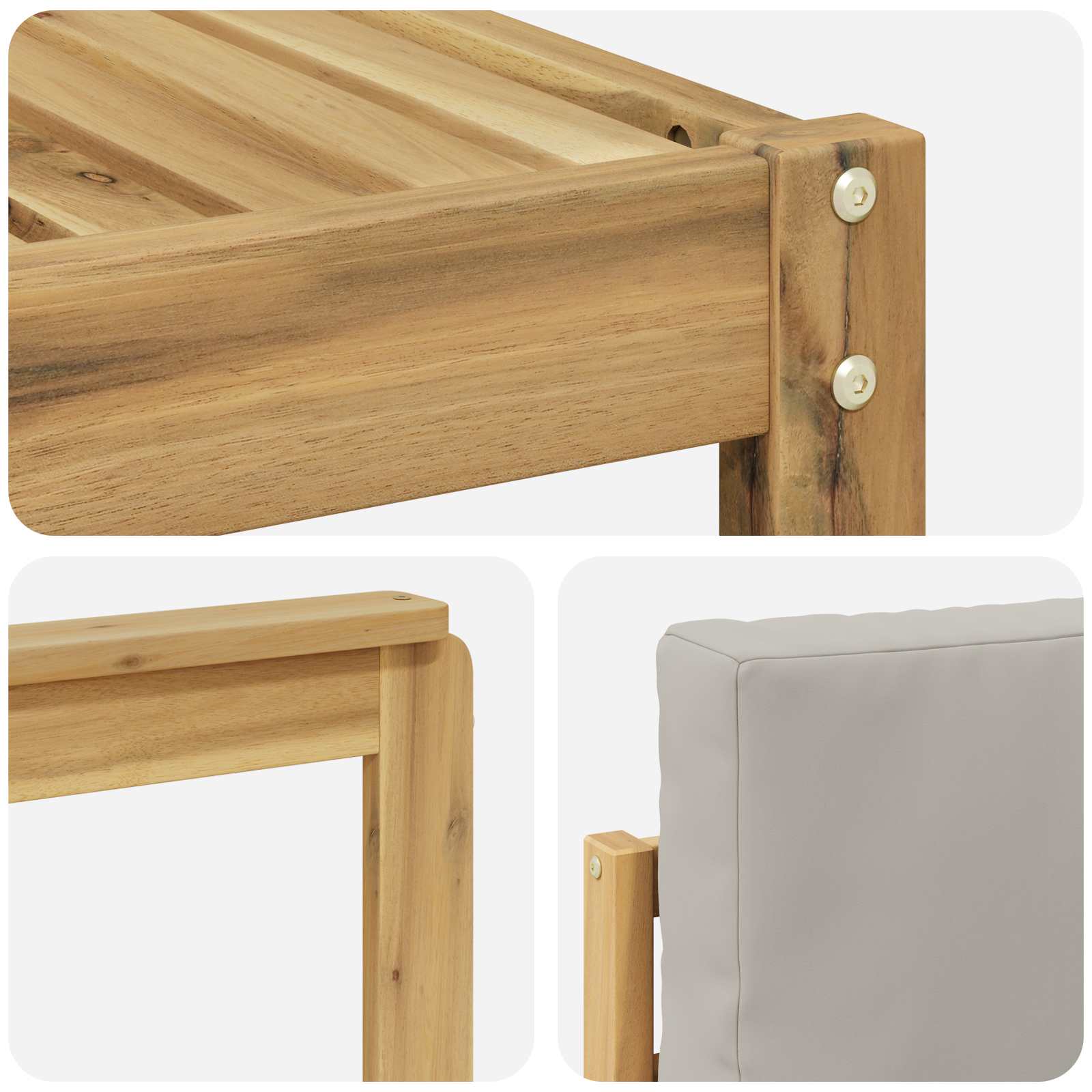 Outdoor-Sofagarnitur 8 pcs Weiß und Hellgrau Polyester