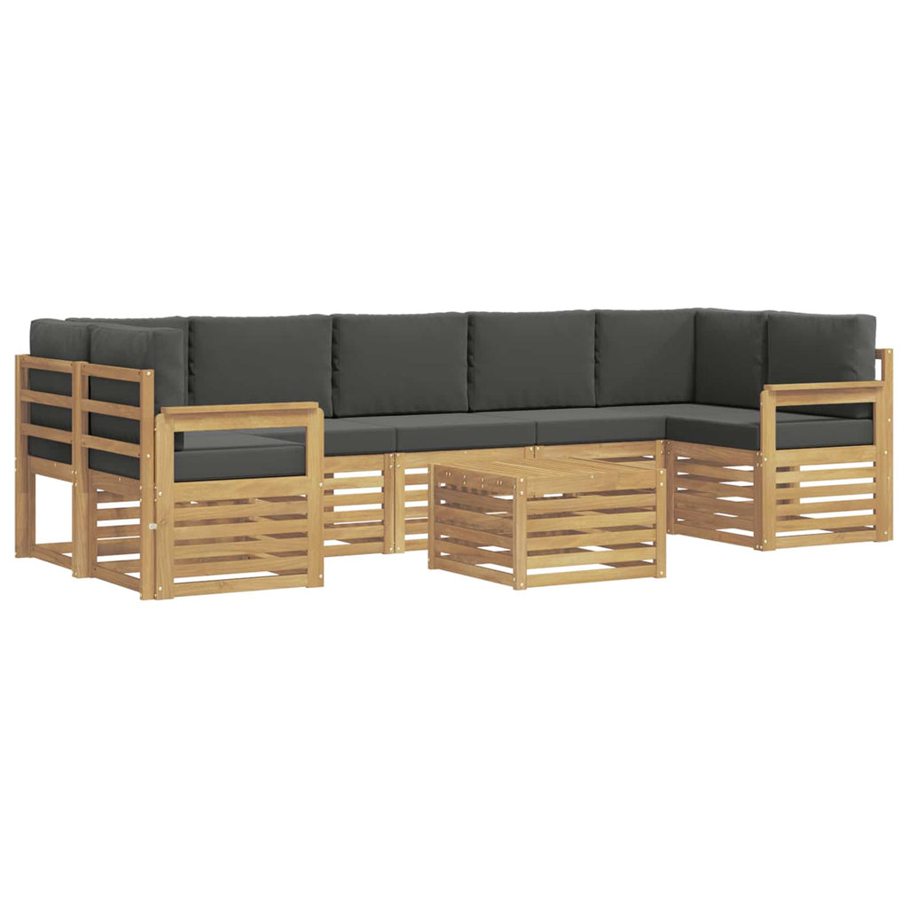 Outdoor-Sofagarnitur 8 pcs Weiß und Anthrazit Polyester