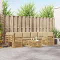 Outdoor-Sofagarnitur mit Kissen 8 pcs Weiß und Beige Polyester