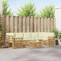 Outdoor-Sofagarnitur mit Kissen 8 pcs Weiß und Creme Polyester