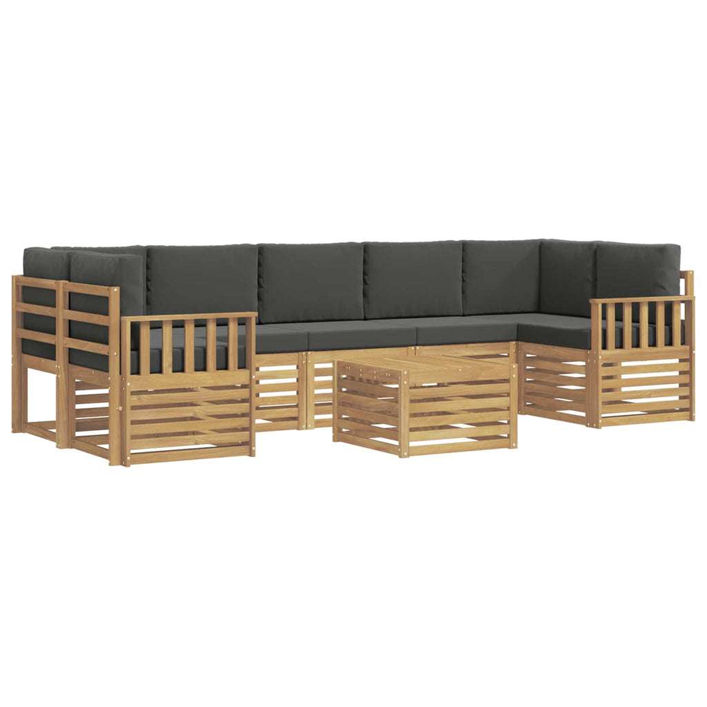Outdoor-Sofagarnitur 8 pcs Weiß und Anthrazit Polyester