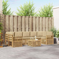 Outdoor-Sofagarnitur mit Kissen 8 pcs Weiß und Beige Polyester