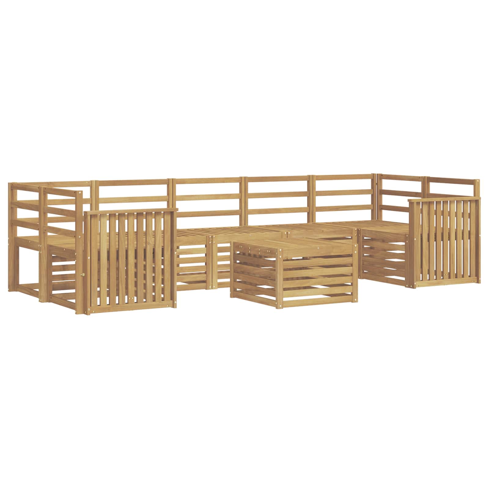 Outdoor-Sofagarnitur 8 pcs Weiß Massivholz Akazie