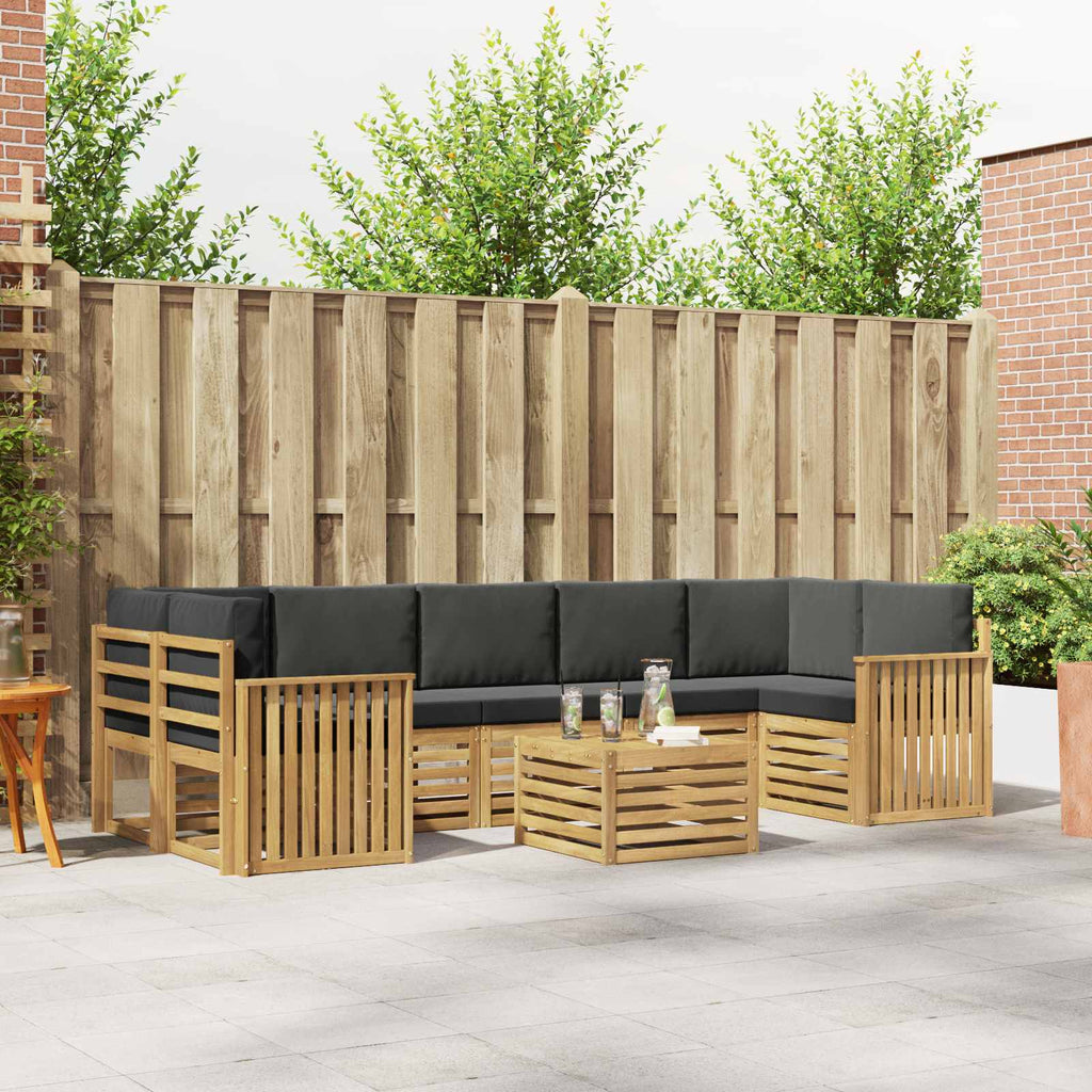 Outdoor-Sofagarnitur 8 pcs Weiß und Anthrazit Polyester
