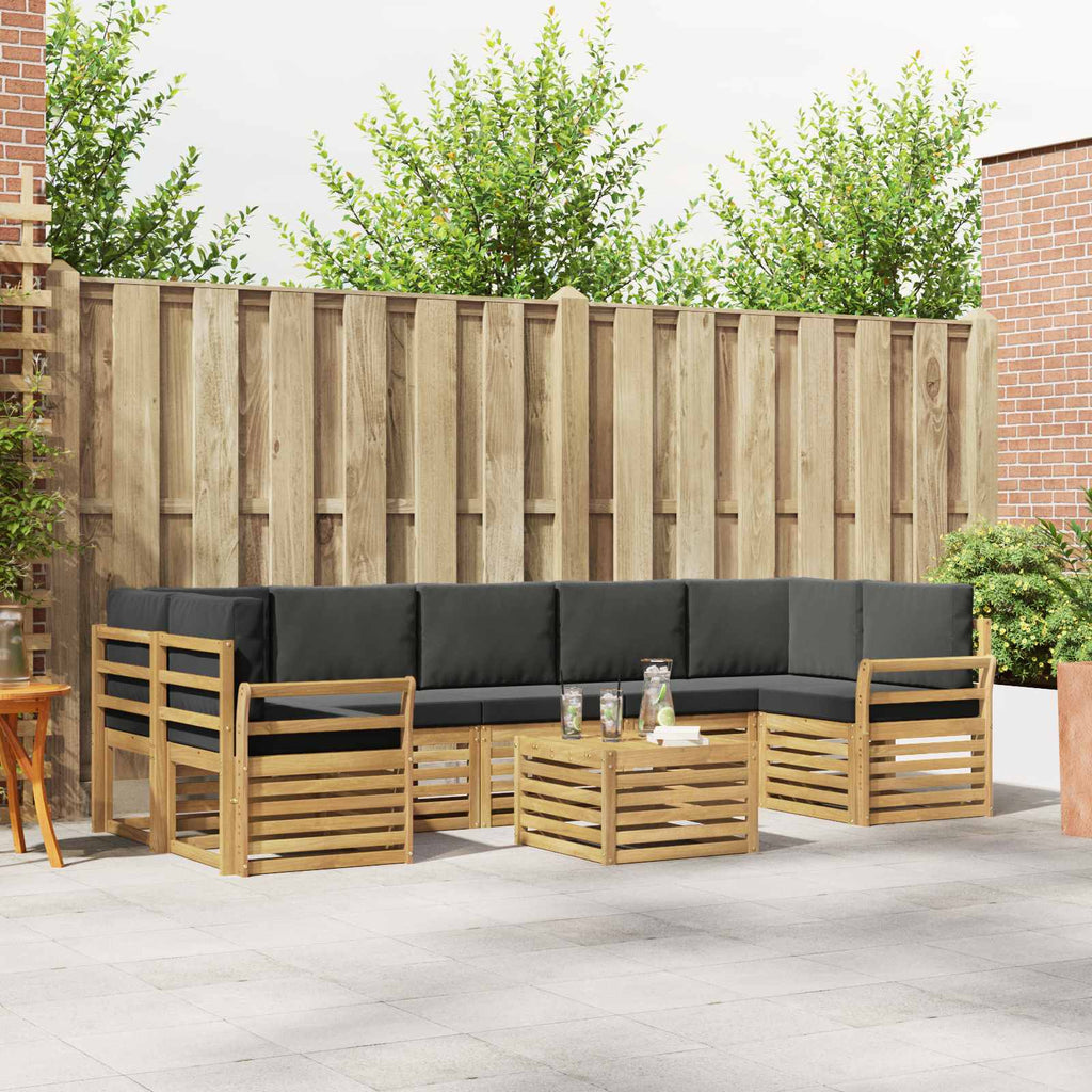 Outdoor-Sofagarnitur 8 pcs Weiß und Anthrazit Polyester