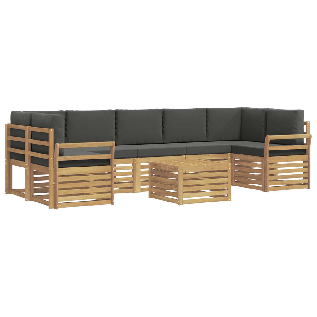 Outdoor-Sofagarnitur 8 pcs Weiß und Anthrazit Polyester