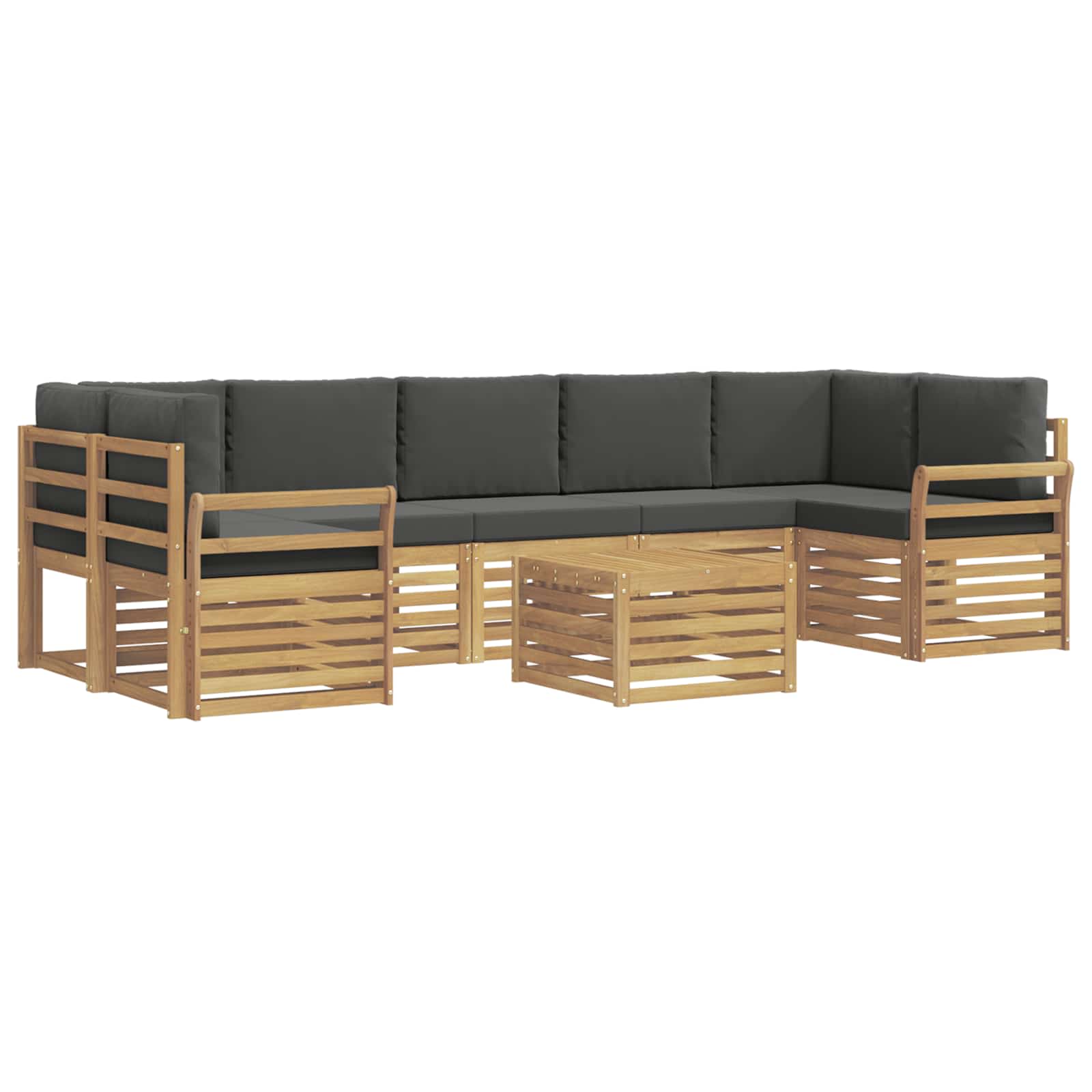 Outdoor-Sofagarnitur 8 pcs Weiß und Anthrazit Polyester
