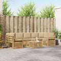 Outdoor-Sofagarnitur mit Kissen 8 pcs Weiß und Beige Polyester