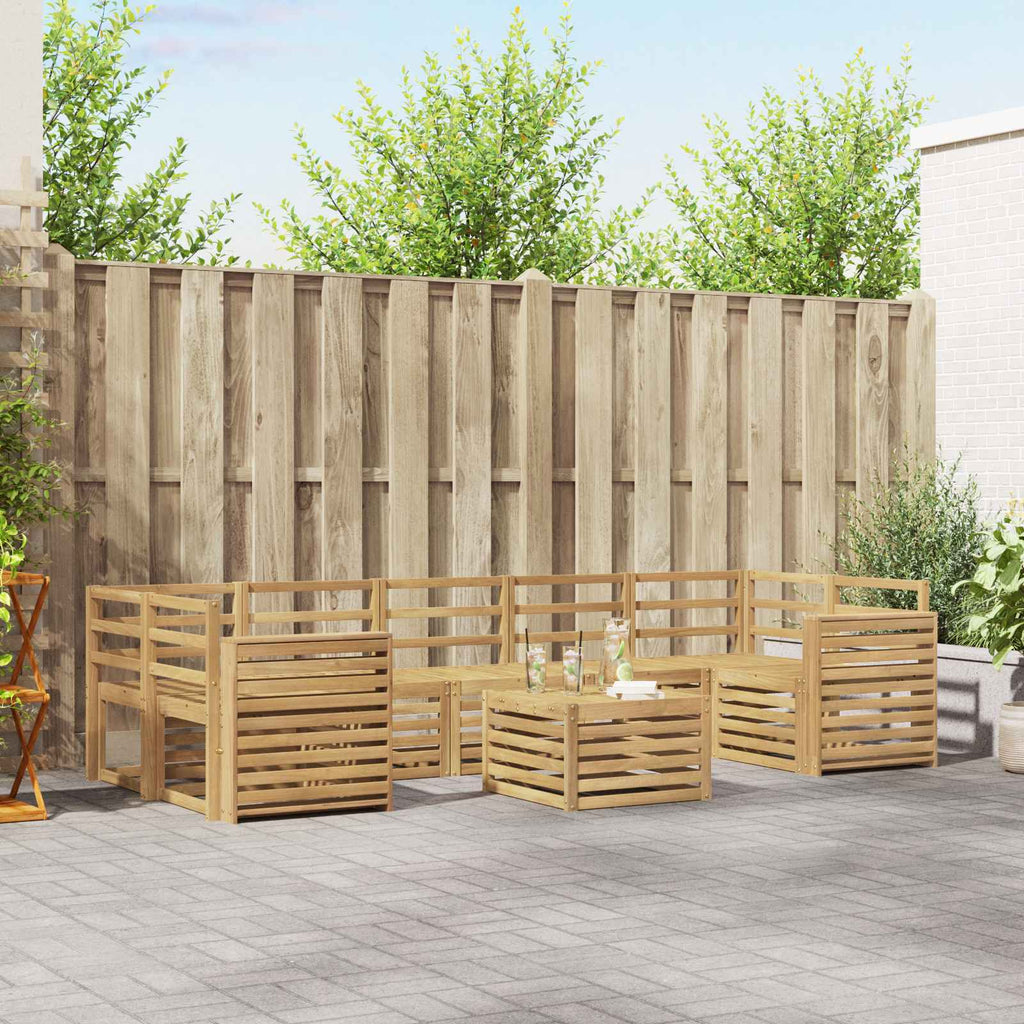 Outdoor-Sofagarnitur 8 pcs Weiß Massivholz Akazie