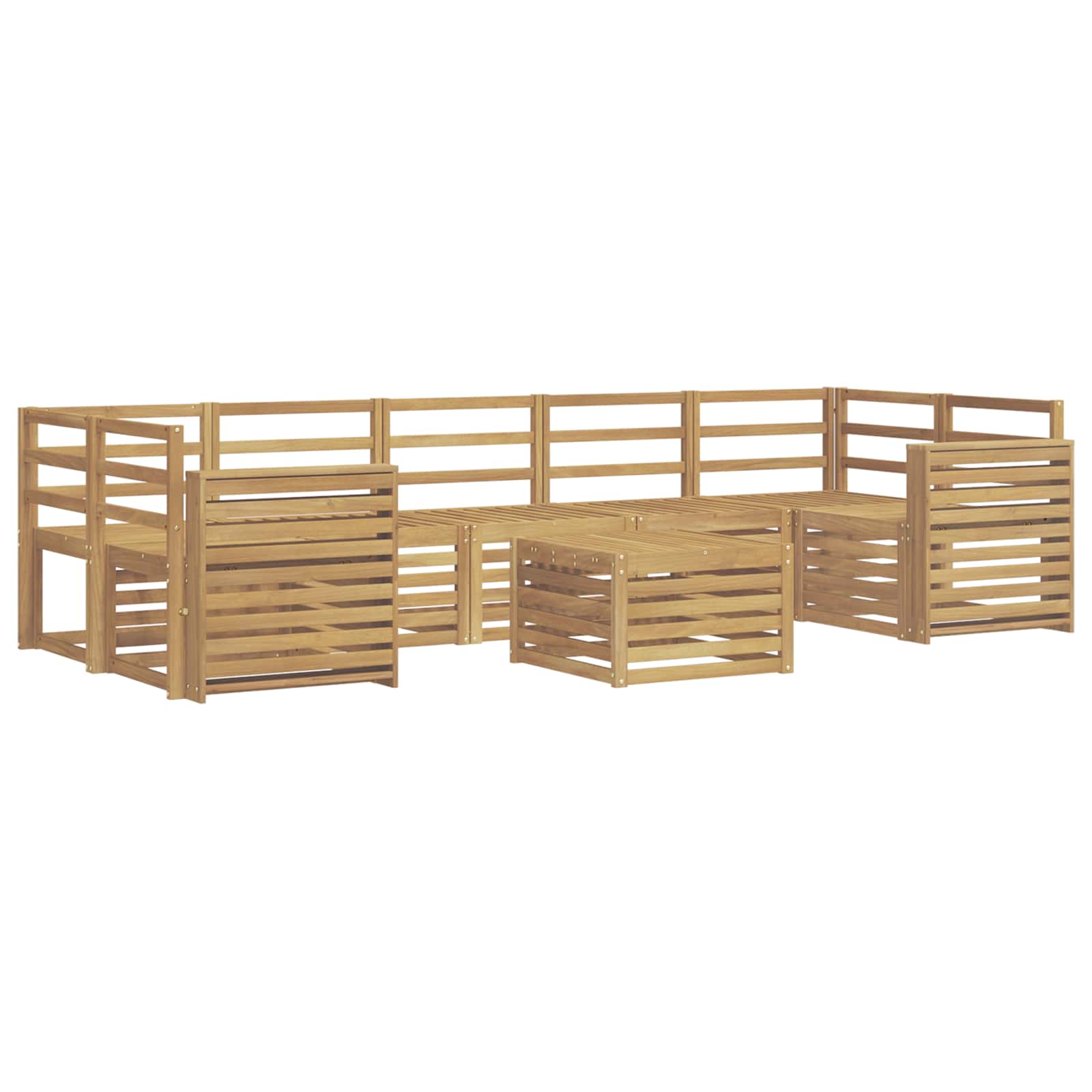 Outdoor-Sofagarnitur 8 pcs Weiß Massivholz Akazie