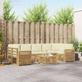 Outdoor-Sofagarnitur mit Kissen 8 pcs Weiß und Creme Polyester