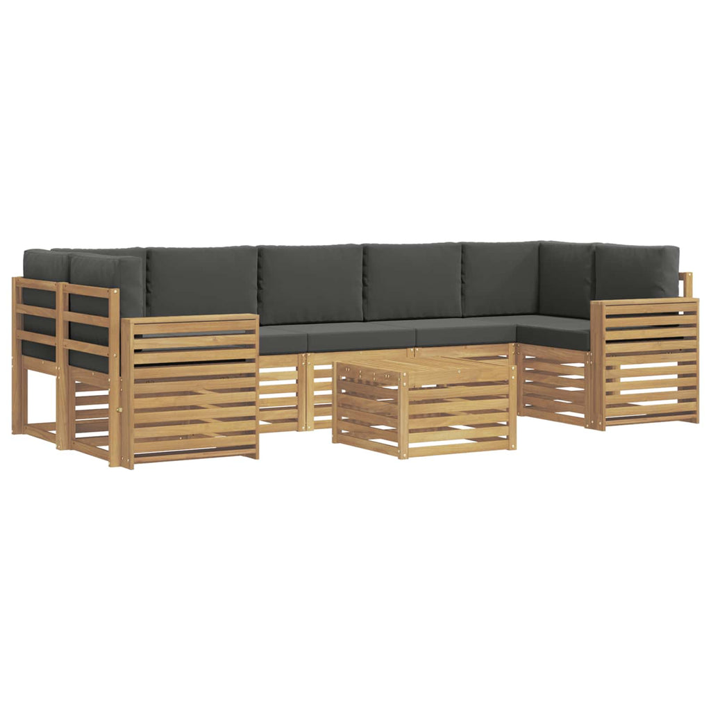 Outdoor-Sofagarnitur 8 pcs Weiß und Anthrazit Polyester