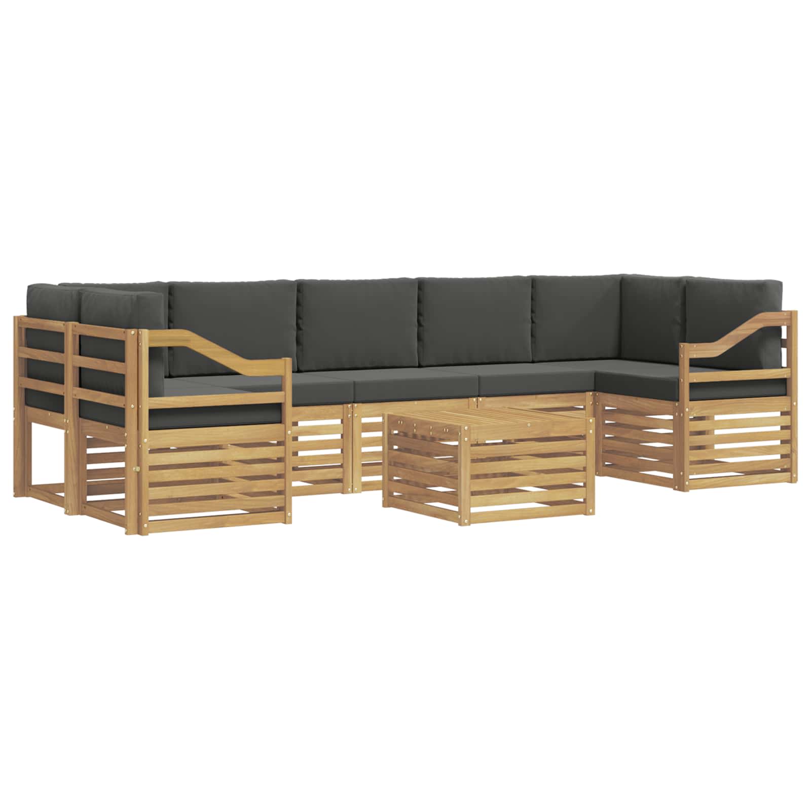 Outdoor-Sofagarnitur 8 pcs Weiß und Anthrazit Polyester