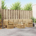 Outdoor-Sofagarnitur mit Kissen 8 pcs Weiß und Beige Polyester