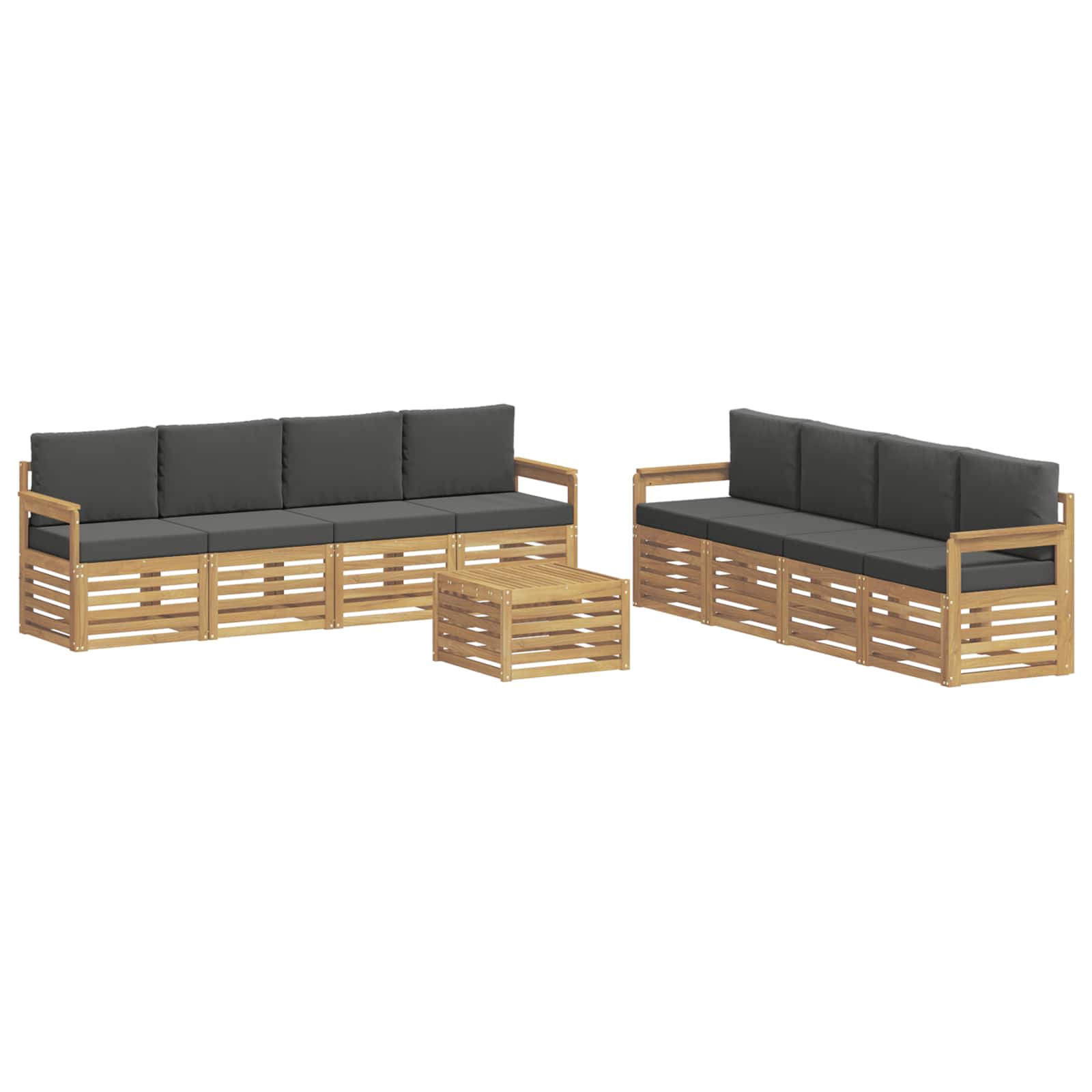 Outdoor-Sofagarnitur 9 pcs Weiß und Anthrazit 59 x 59 x 37 cm