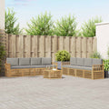 Outdoor-Sofagarnitur 9 pcs Weiß und Hellgrau 59 x 59 x 37 cm