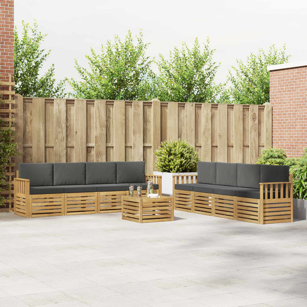 Outdoor-Sofagarnitur 9 pcs Weiß und Anthrazit 59 x 59 x 37 cm