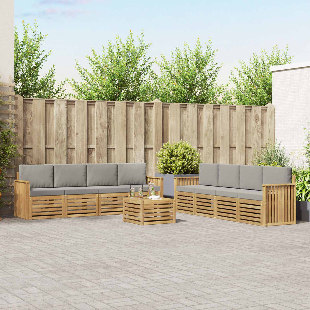 Sofagarnituren 9 pcs Weiß und Hellgrau 59 x 59 x 37 cm