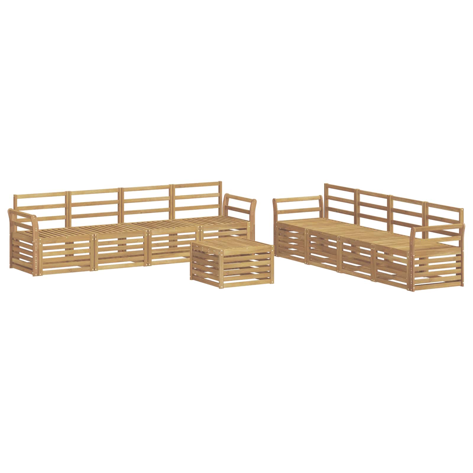 Sofagarnituren 9 pcs Weiß 59 x 59 x 37 cm Massivholz Akazie