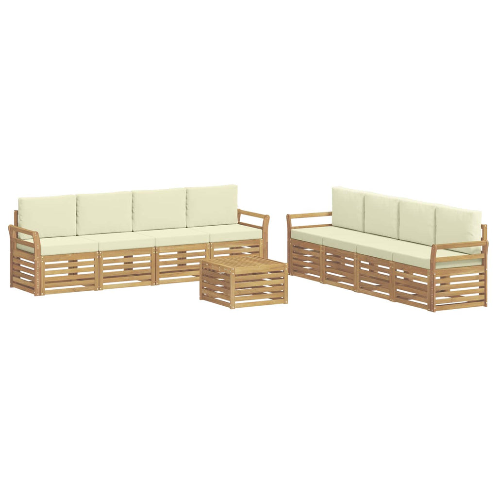 Sofagarnituren 9 pcs Weiß und Creme 59 x 59 x 37 cm Polyester