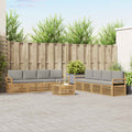 Sofagarnituren 9 pcs Weiß und Hellgrau 59 x 59 x 37 cm