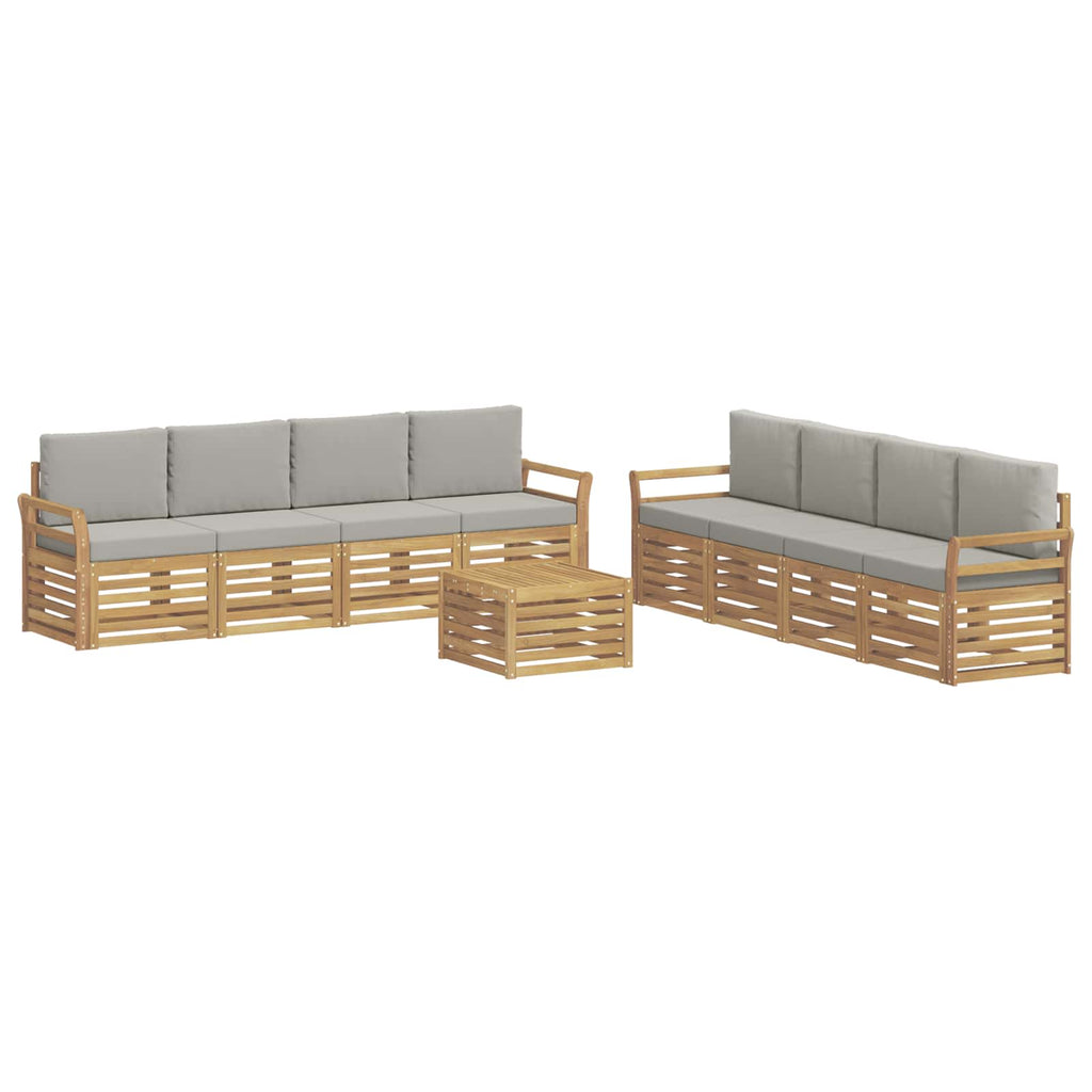 Sofagarnituren 9 pcs Weiß und Hellgrau 59 x 59 x 37 cm