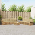 Sofagarnituren 9 pcs Weiß und Beige 59 x 59 x 37 cm Polyester