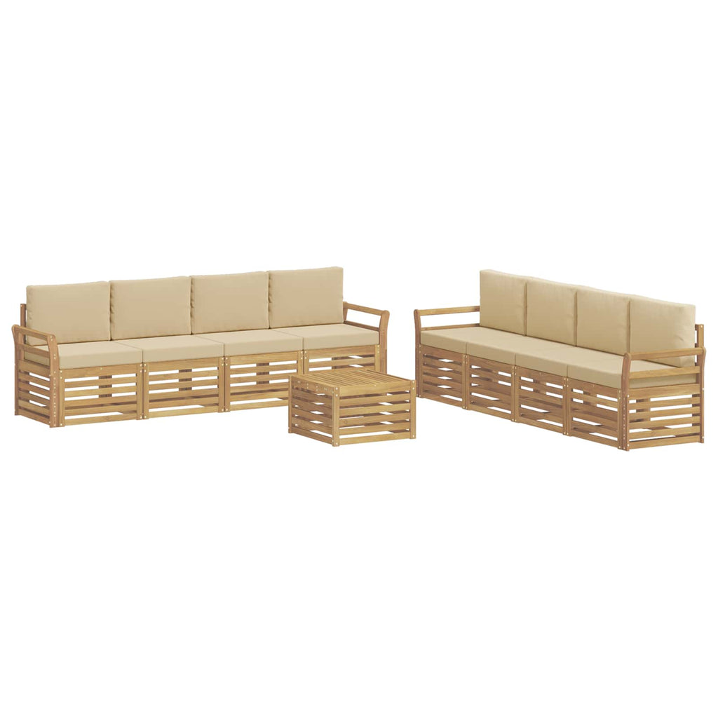 Sofagarnituren 9 pcs Weiß und Beige 59 x 59 x 37 cm Polyester