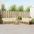 Sofagarnituren mit Kissen 9 pcs Weiß und Creme Polyester
