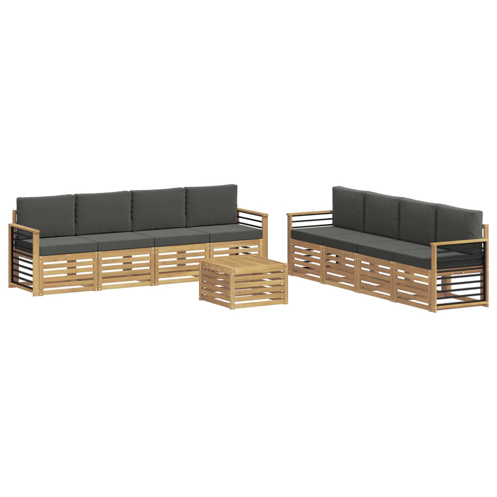 Sofagarnituren mit Kissen 9 pcs Weiß und Anthrazit Polyester