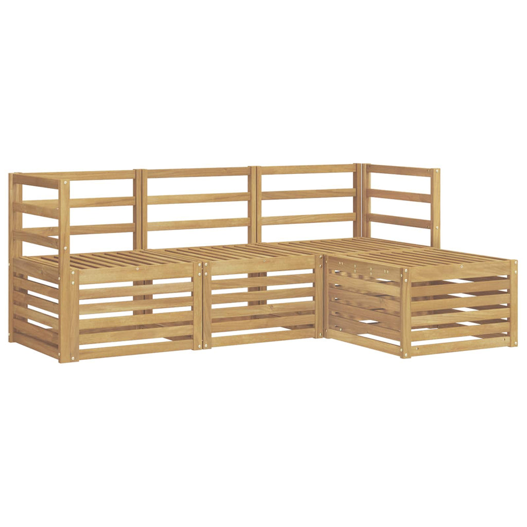Outdoor-Sofagarnitur 4 pcs Weiß Massivholz Akazie