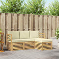 Outdoor-Sofagarnitur 4 pcs Weiß und Creme 185,5 x 122,5 x 73 cm