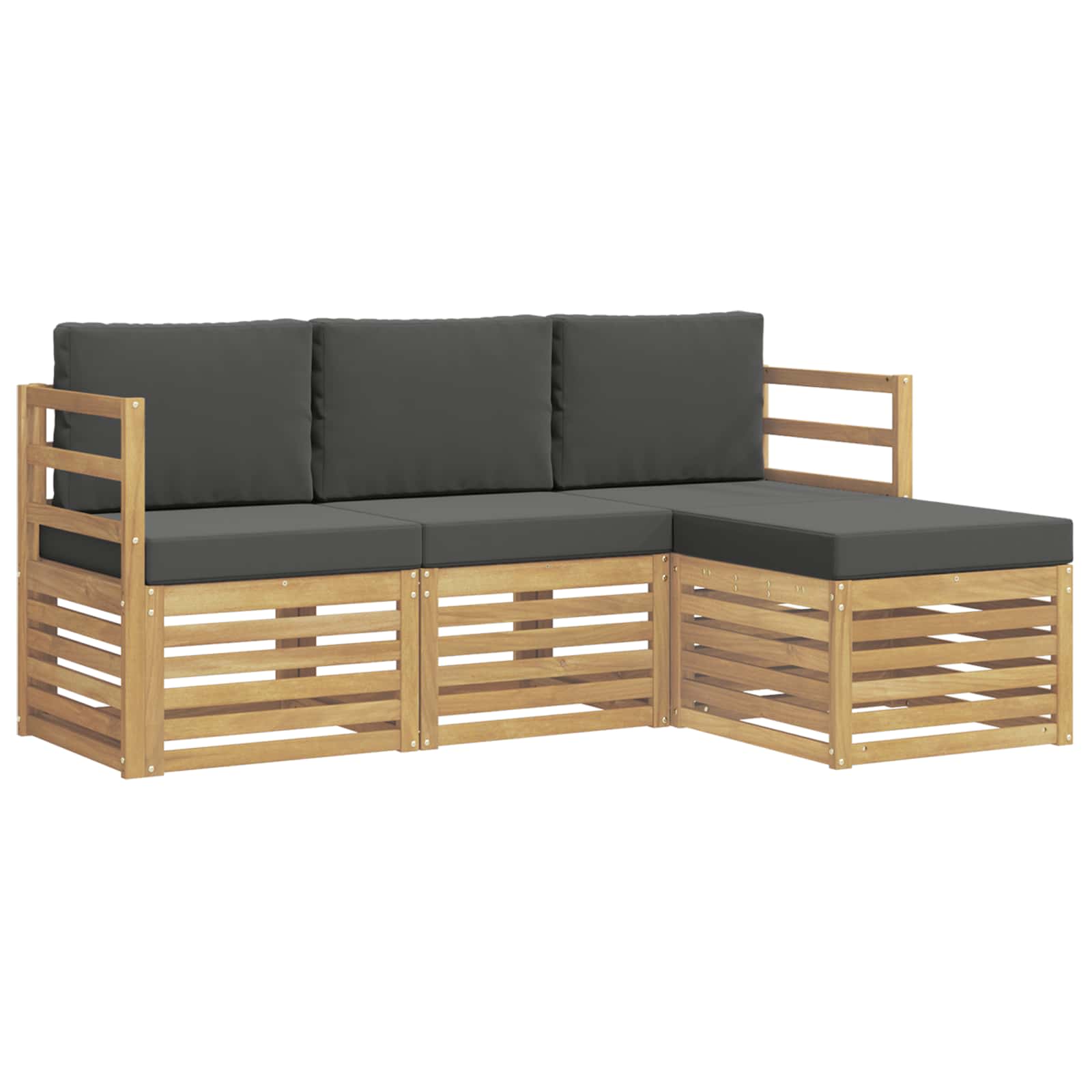 Outdoor-Sofagarnitur 4 pcs Weiß und Anthrazit