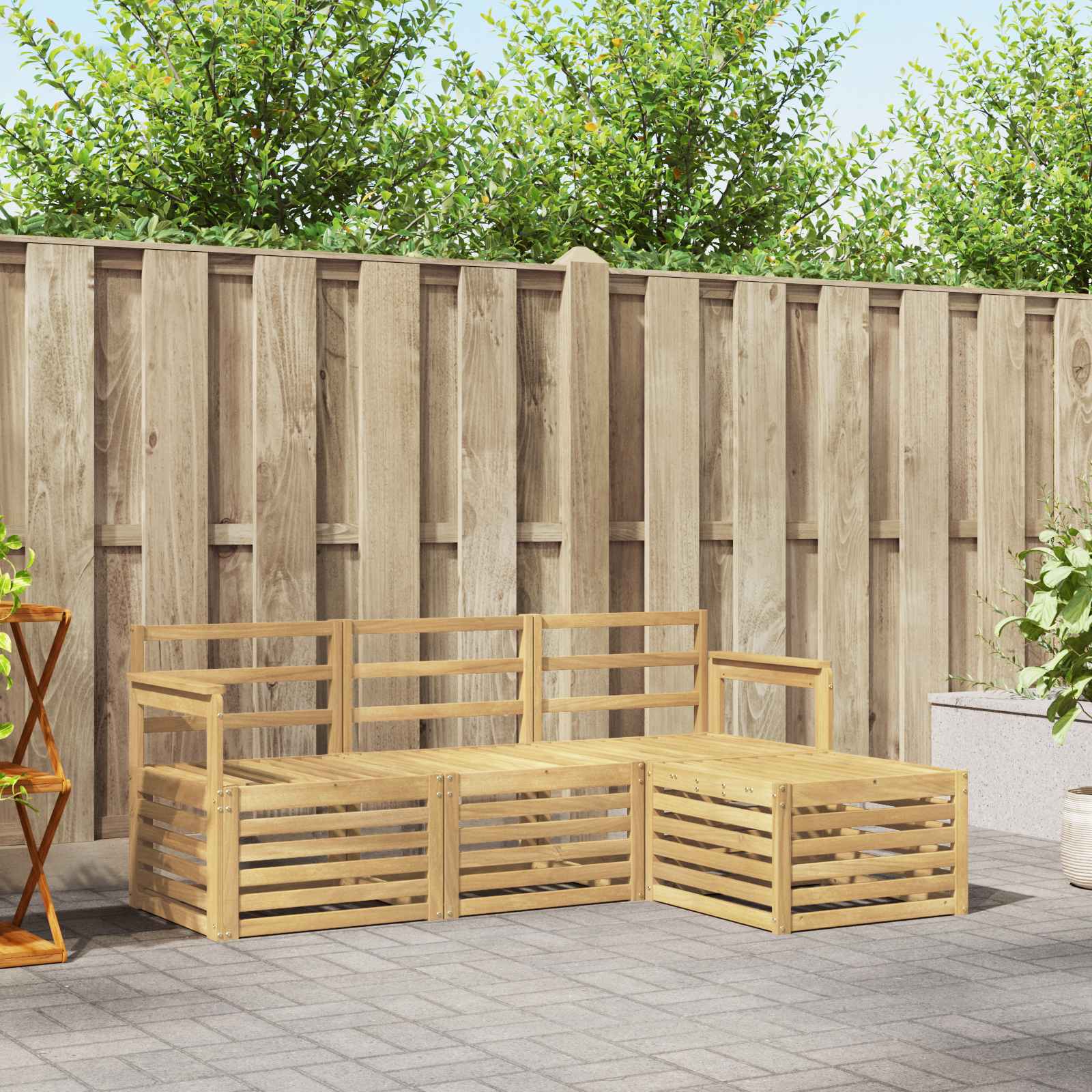 Outdoor-Sofagarnitur 4 pcs Weiß 189,5 x 122,5 x 73 cm