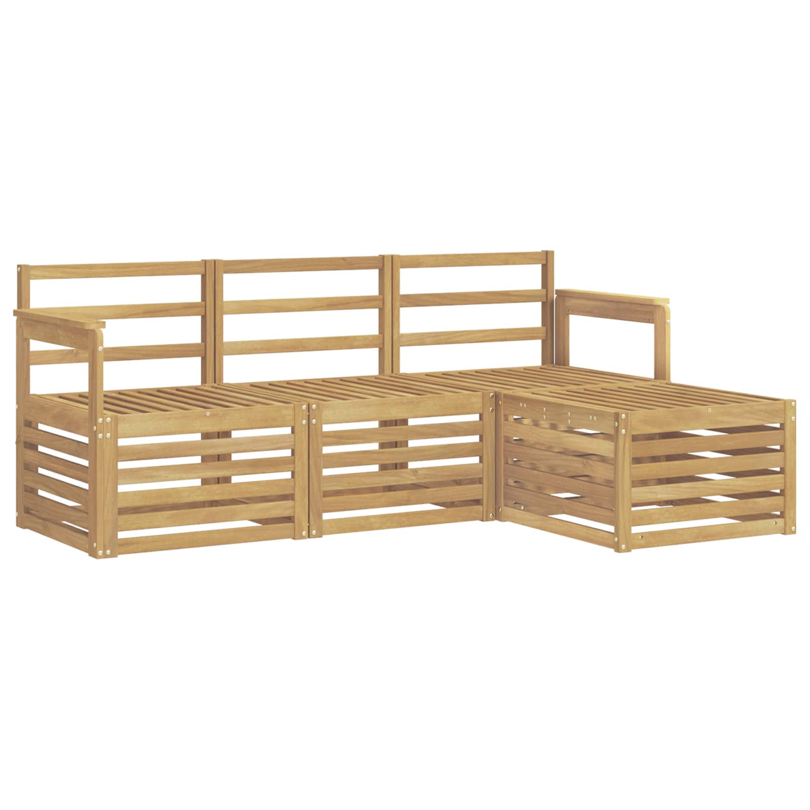 Outdoor-Sofagarnitur 4 pcs Weiß 189,5 x 122,5 x 73 cm