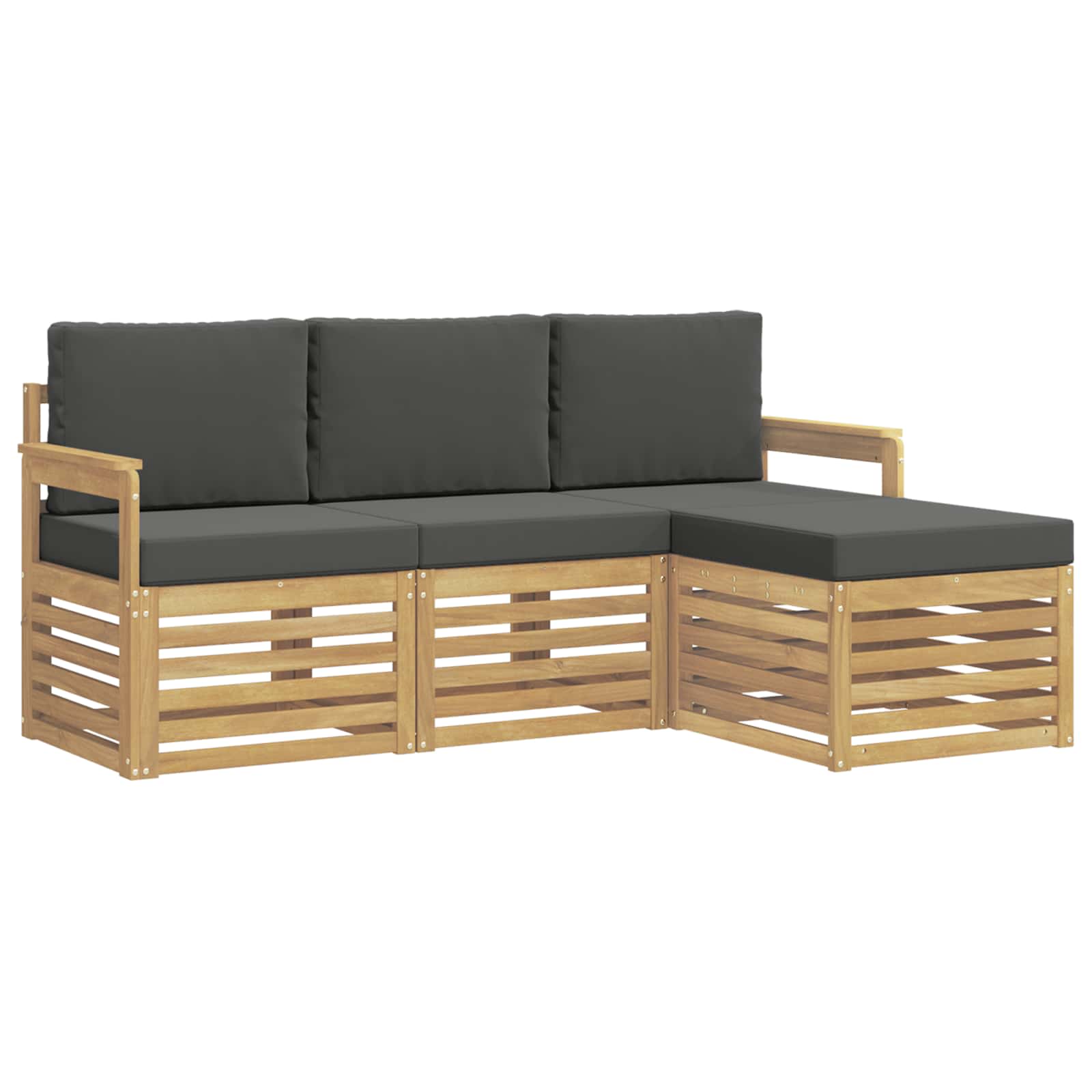 Outdoor-Sofagarnitur 4 pcs Weiß und Anthrazit