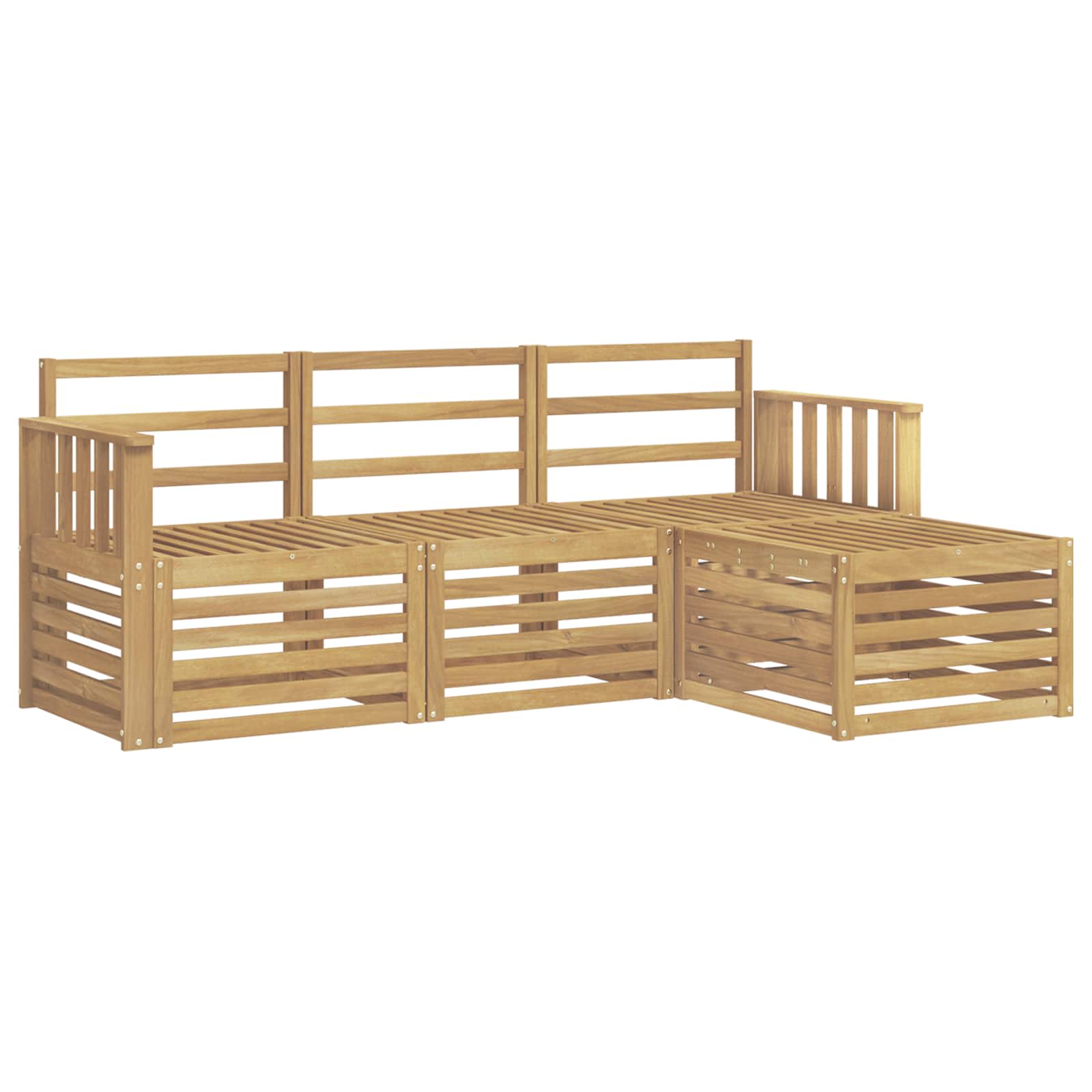 Outdoor-Sofagarnitur 4 pcs Weiß 189,5 x 122,5 x 73 cm