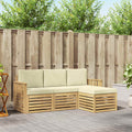 Outdoor-Sofagarnitur 4 pcs Weiß und Creme 189,5 x 122,5 x 73 cm