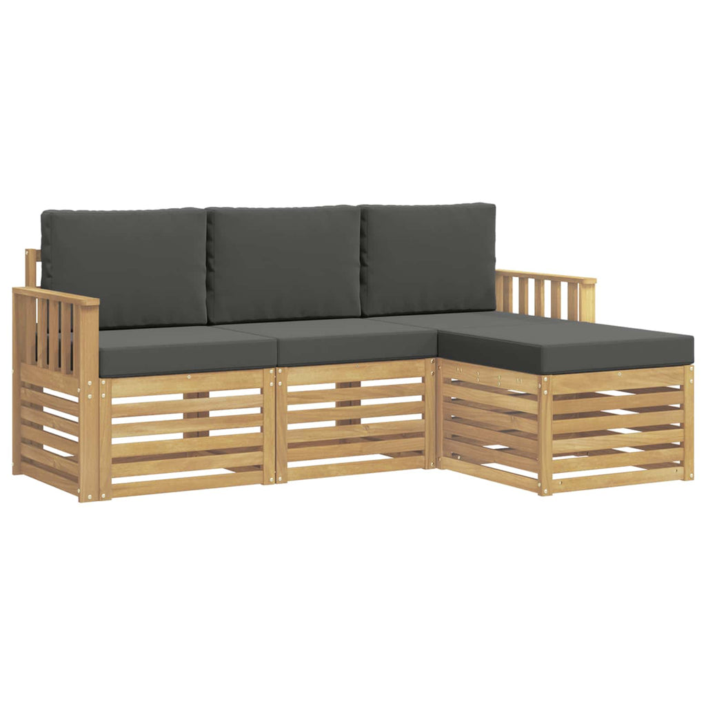 Outdoor-Sofagarnitur 4 pcs Weiß und Anthrazit